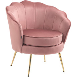 Chaise Rosita en velours rose
