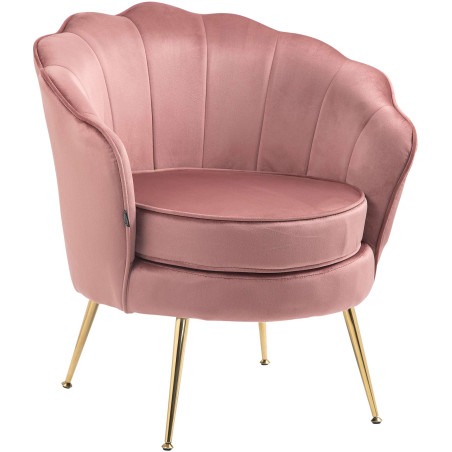 Chaise Rosita en velours rose