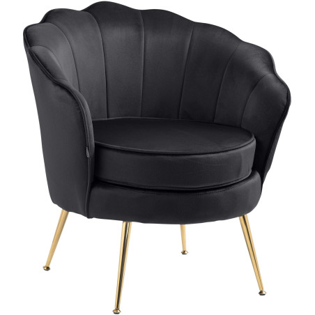 Fauteuil Rosita, velours noir