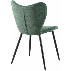 Chaise de salle à manger Maika en tissu vert