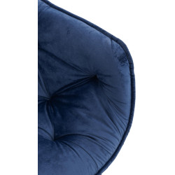 Chaise en velours Tanna bleu foncé