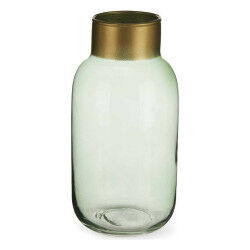 Vase Lisse Doré Vert verre...
