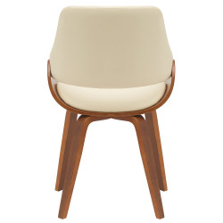 Chaise de salle à manger Vangale, similicuir, noyer/crème