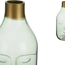 Vase Visage Vert verre (11 x 24,5 x 12 cm)
