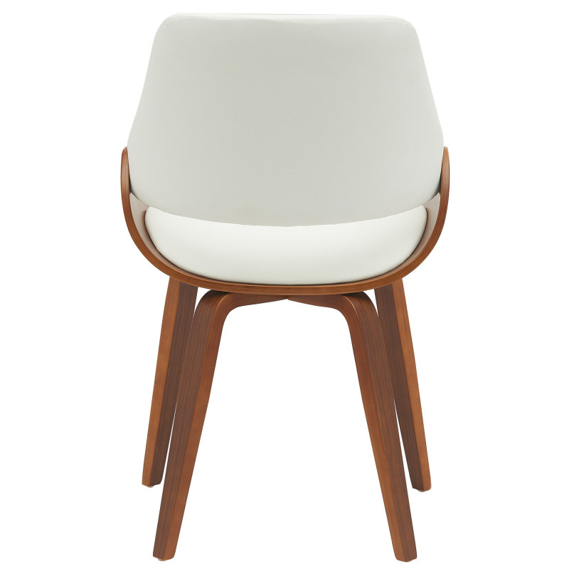 Chaise de salle à manger Vangale en similicuir noyer/blanc