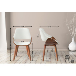 Chaise de salle à manger Vangale similicuir noyer/blanc