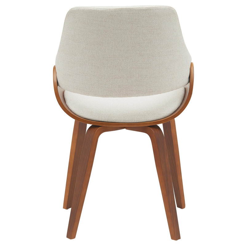 Chaise de salle à manger Vangale en tissu noyer/crème