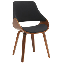 Chaise de salle à manger Vangale en tissu noyer/noir