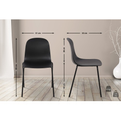 Chaise Hardin, noire