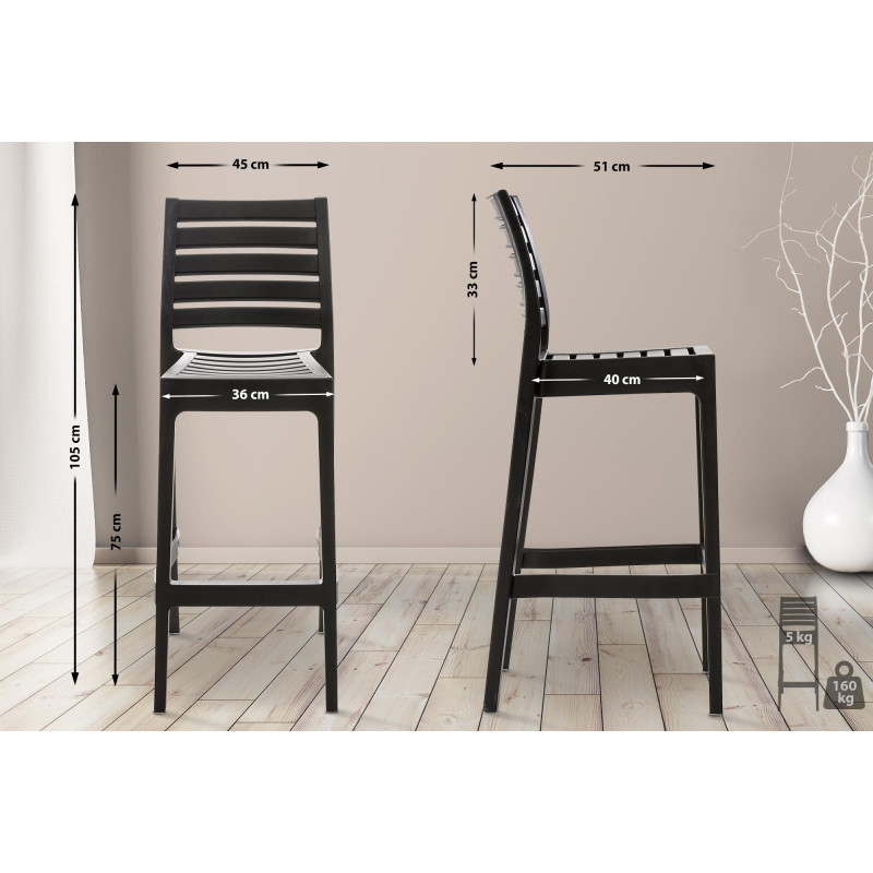 Tabouret de bar Ares noir