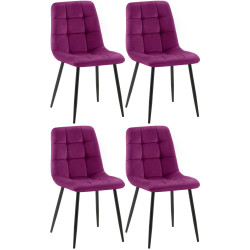 Lot de 4 chaises de salle à manger Antibes violettes