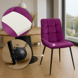 Ensemble de 4 chaises de salle à manger violettes Antibes