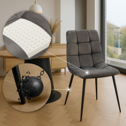 Lot de 4 chaises de salle à manger Antibes anthracite