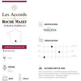 Les Accords de Roche Mazet Syrah & Marselan Pays d'Oc - Vin rouge de Languedoc