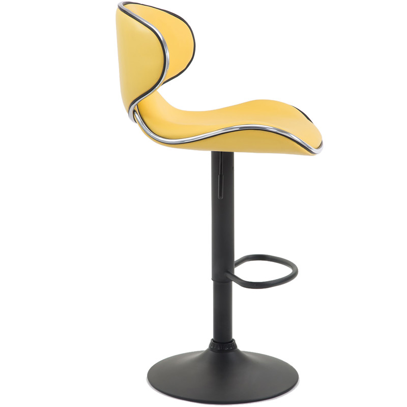 Lot de 2 tabourets de bar Las Vegas V2 simili cuir noir jaune