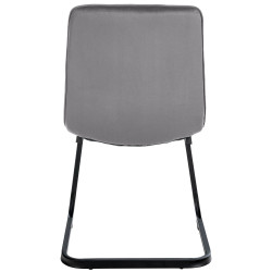 Ensemble de 2 chaises de salle à manger Vermont en velours gris foncé