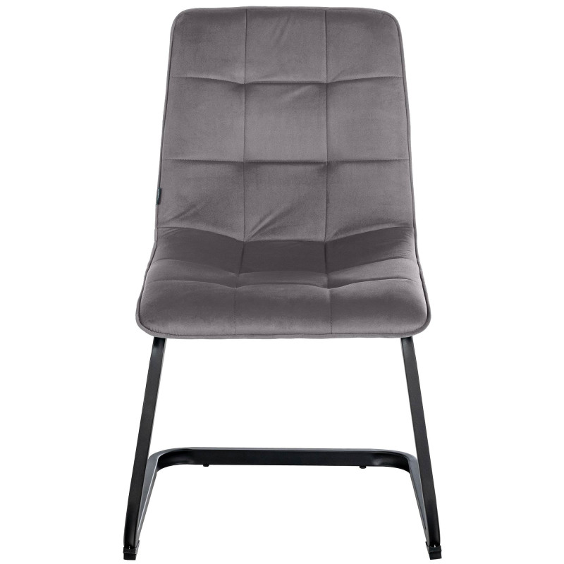 Ensemble de 2 chaises de salle à manger Vermont en velours gris foncé