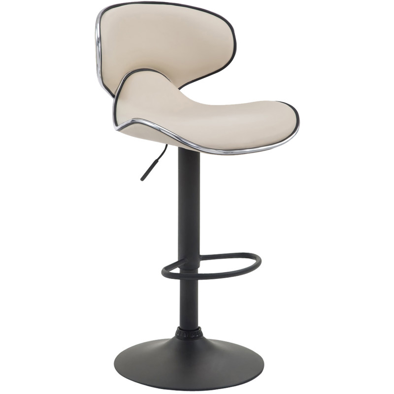 Lot de 2 tabourets de bar Las Vegas V2 simili cuir noir crème