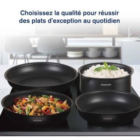 Batterie de cuisine - Tous feux dont induction - Arthur Martin - AM0530 - Aluminium - Anti-adhésif - 20 pieces - Poignée amovibl