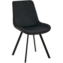 Chaise de salle à manger Lewes en velours noir