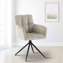 Chaise de salle à manger Jonah en tissu taupe