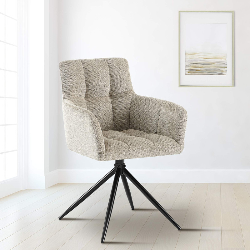 Chaise de salle à manger Jonah en tissu taupe