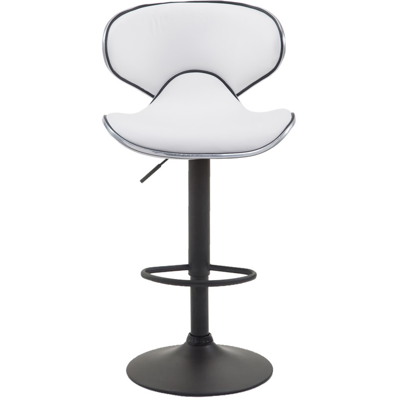 Lot de 2 tabourets de bar Las Vegas V2 simili cuir noir et blanc