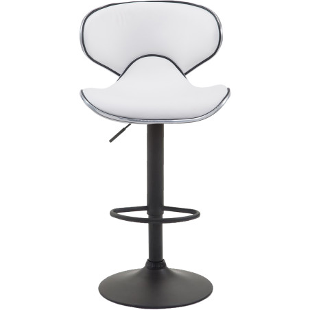 Lot de 2 tabourets de bar Las Vegas V2 simili cuir noir et blanc