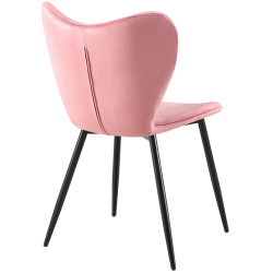 Chaise de salle à manger Maika en velours rose