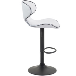 Lot de 2 tabourets de bar Las Vegas V2 simili cuir noir et blanc