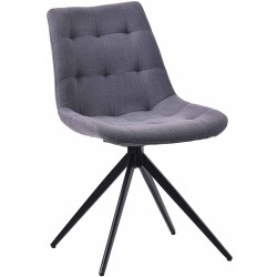 Chaise de salle à manger Merna, tissu gris foncé