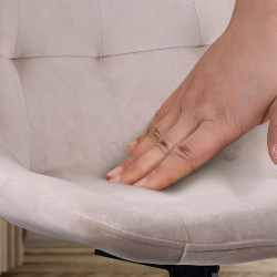 Chaise de salle à manger Merna velours crème