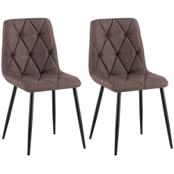 Lot de 2 chaises de salle à manger Clairton en tissu marron