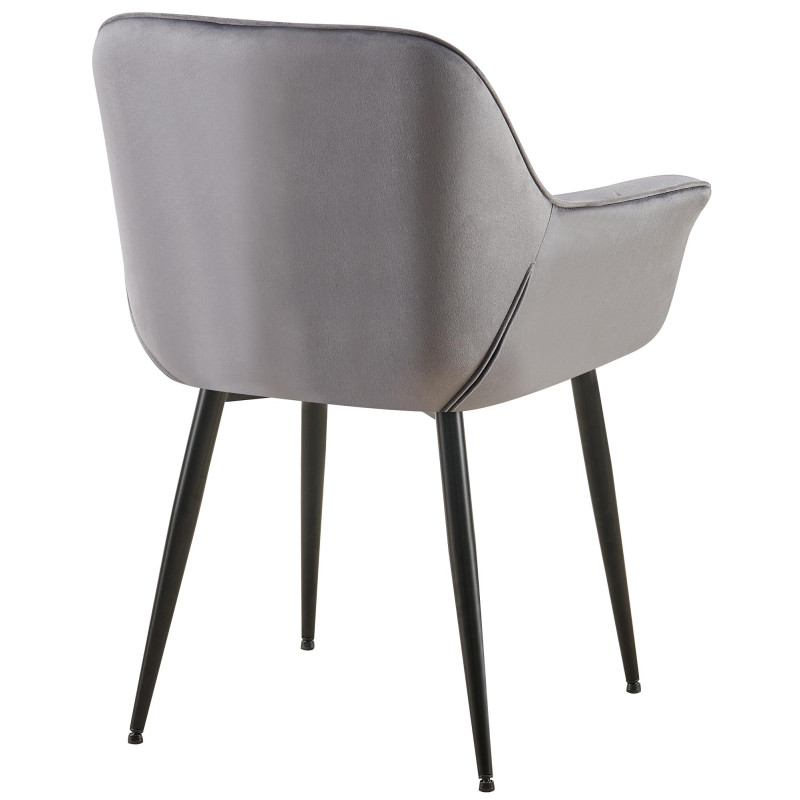 Chaise de salle à manger Roseville en velours gris foncé