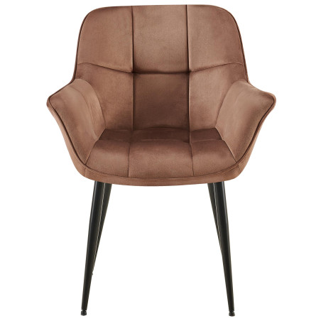 Chaise de salle à manger Roseville en velours marron