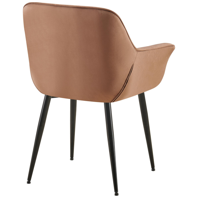 Chaise de salle à manger Roseville, velours, marron