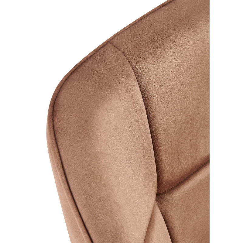 Chaise de salle à manger Roseville en velours marron