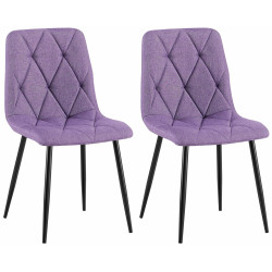 Ensemble de 2 chaises de salle à manger en tissu Clairton violet
