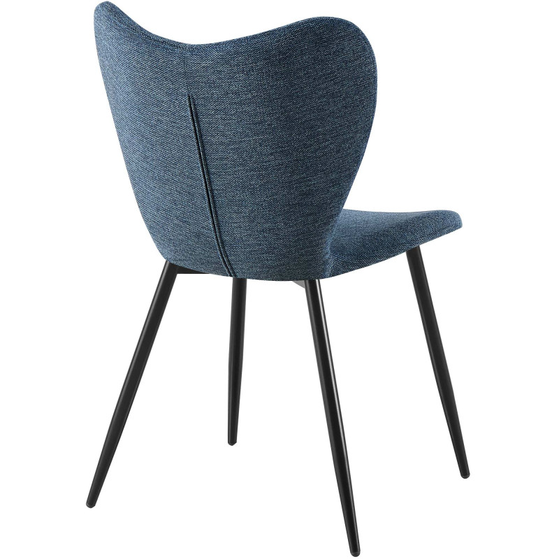 Chaise de salle à manger Maika en tissu bleu