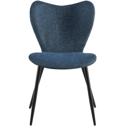 Chaise de salle à manger Maika en tissu bleu