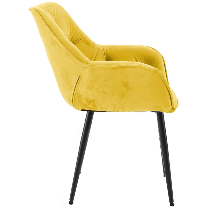 Lot de 2 chaises en velours Tanna jaune