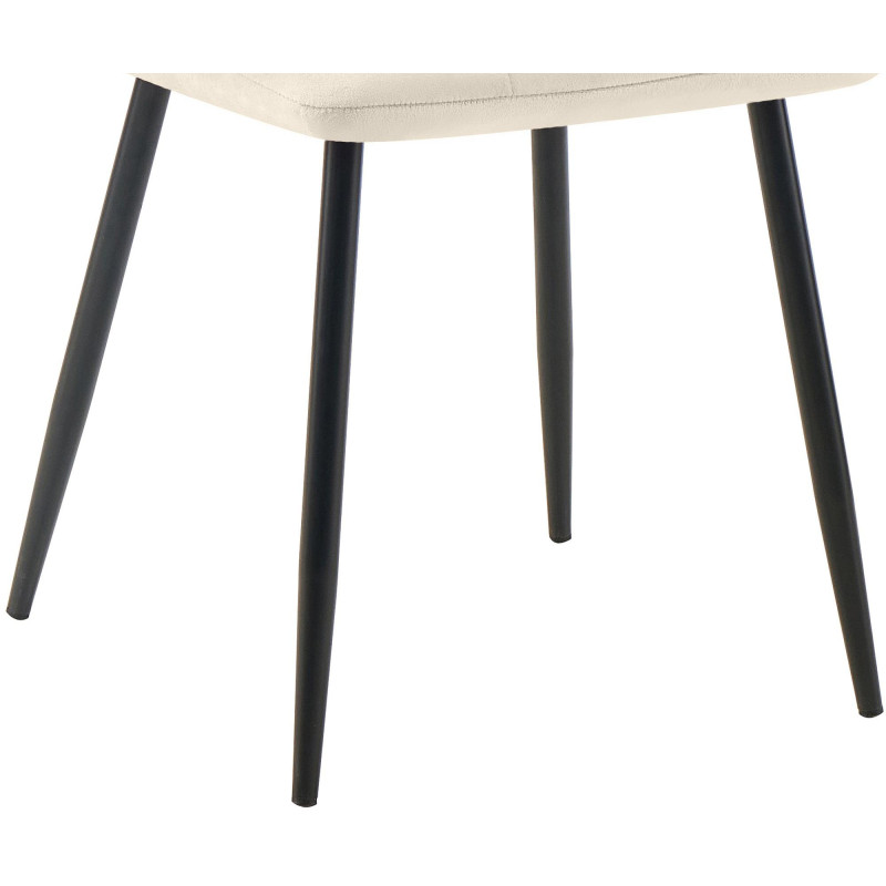 Lot de 4 chaises de salle à manger Tilde en velours crème