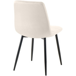 Ensemble de 4 chaises de salle à manger Tilde en velours blanc crème