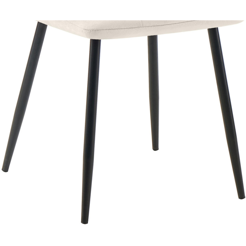 Lot de 4 chaises de salle à manger Tilde en velours blanc crème