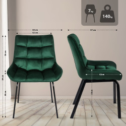 Fauteuil Saranda, velours, vert