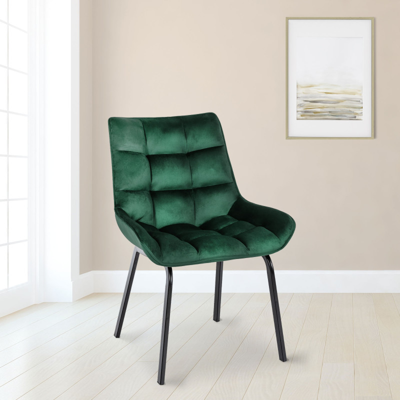 Fauteuil Saranda, velours, vert