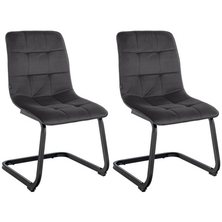 Ensemble de 2 chaises de salle à manger Vermont en velours noir