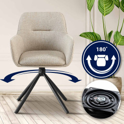 Chaise Tipton en tissu taupe