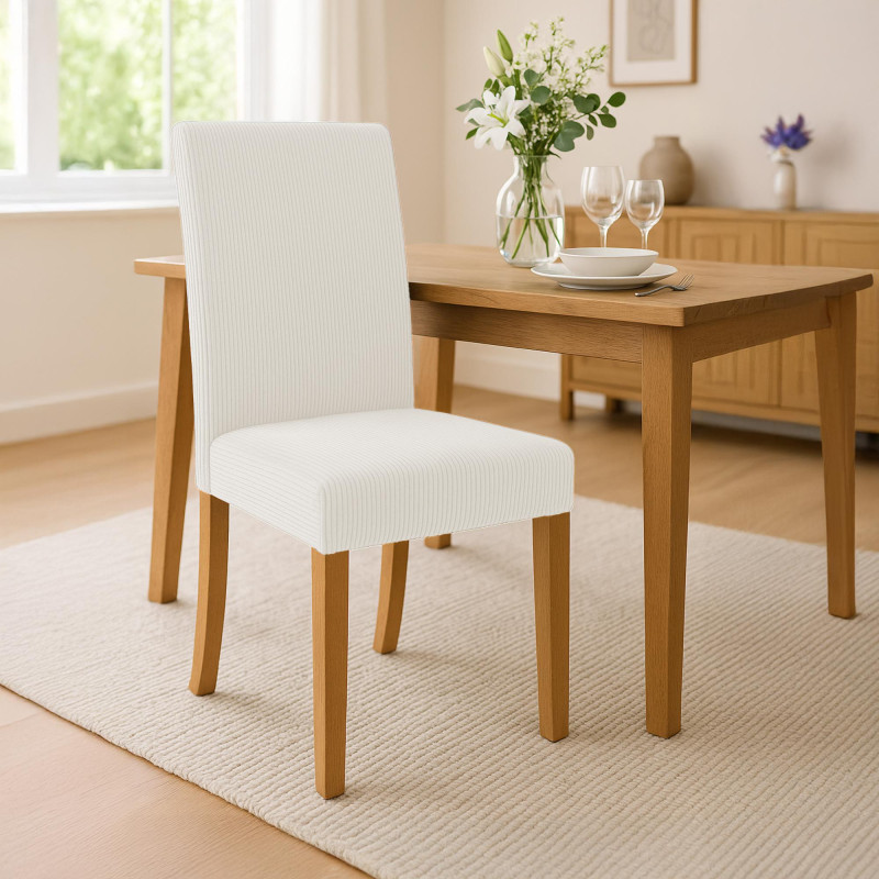 Chaise de salle à manger Ina Cord antique crème clair