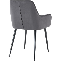 Chaise de salle à manger en velours Ferndale gris foncé